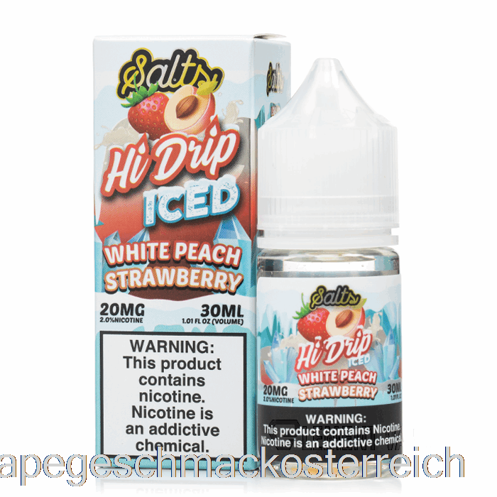 Geeiste Weiße Pfirsich-Erdbeere – Hi-Drip-Salze – 30 Ml, 50 Mg Vape-Geschmack